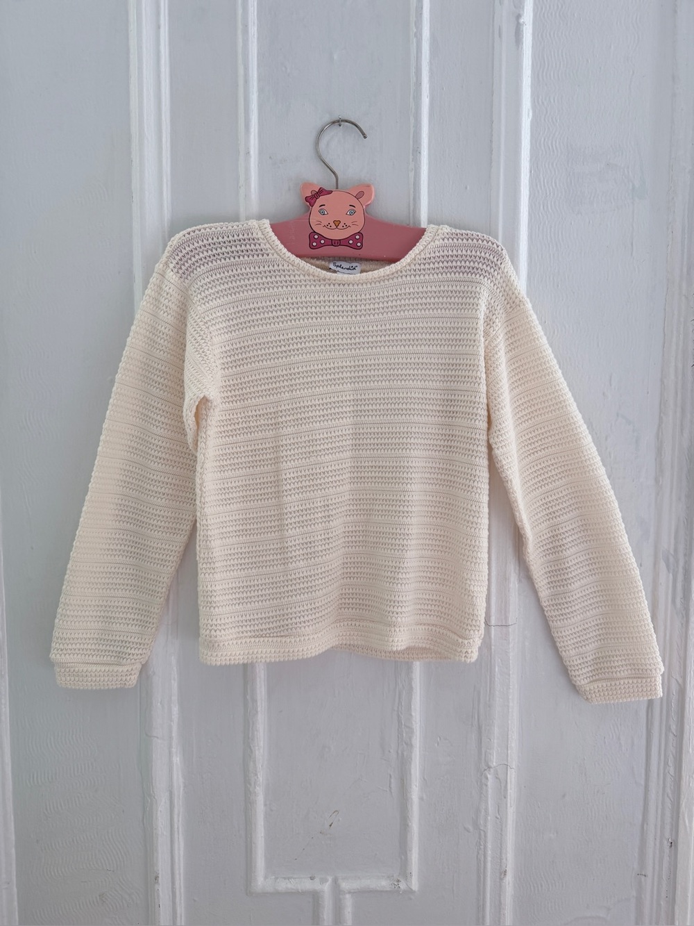 Splendid Cream Crochet Girls Sweater